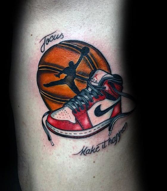 Basketball With Shoes Mens Jordan Arm Tattoo