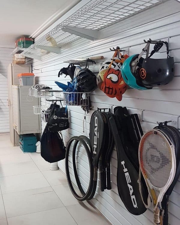 baskets wall mounted garage shelves 