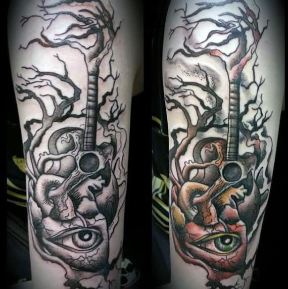 Bass Guitar Tattoo Ideas For Men