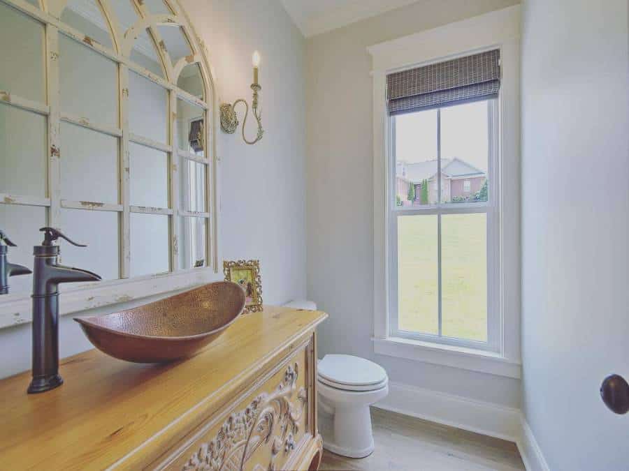 country style bathroom wood vanity 