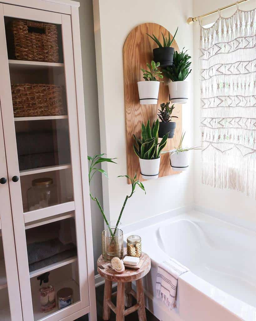 wood wall planter bathroom 