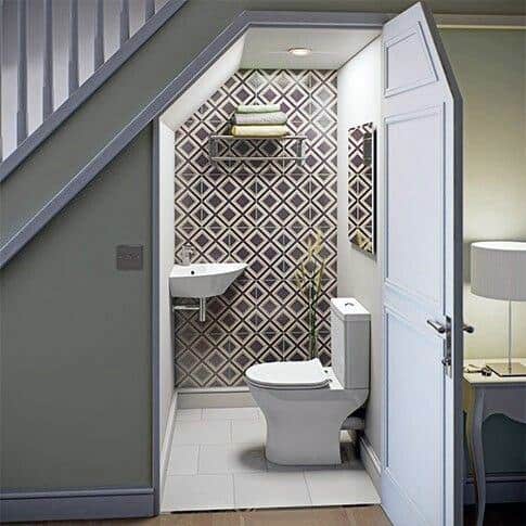 under stairs powder room