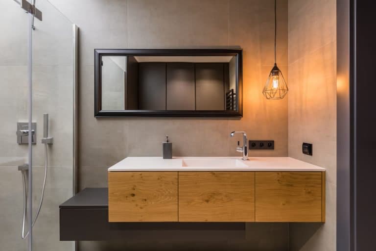 wood vanity bathroom pendant lighting