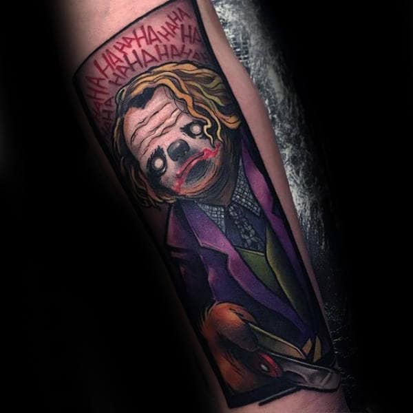 Batman Joker Sloth Forearm Tattoos For Men