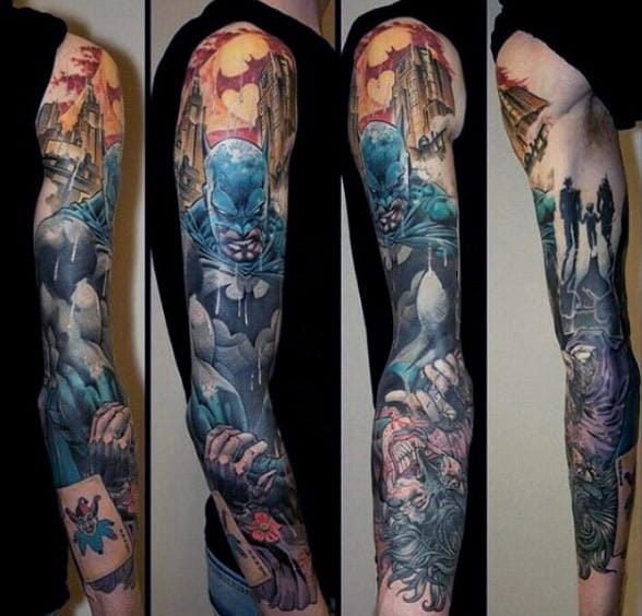 Batman Sleeve Male Tattoo
