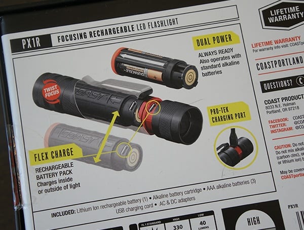 Battery Detail Box Coast Px1r Flashlight Review