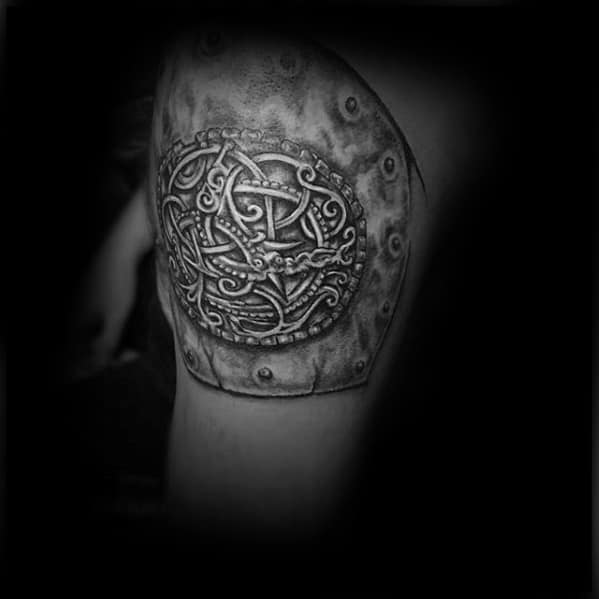 Battle Armor Plate Shoulder Cap Guys 3d Tribal Tattoo