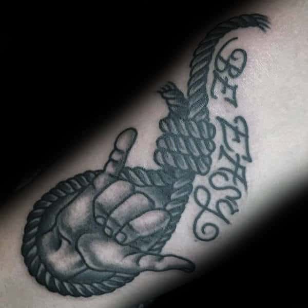 Be Easy Noose Hand Mens Arm Tattoos
