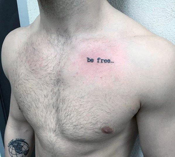 Be Free Simple Chest Tattoos For Men
