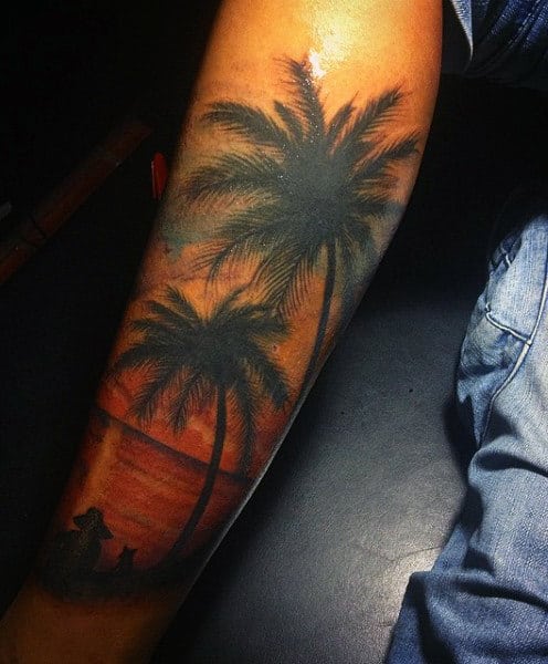 Beach Tattoos Ideas For Men On Legs