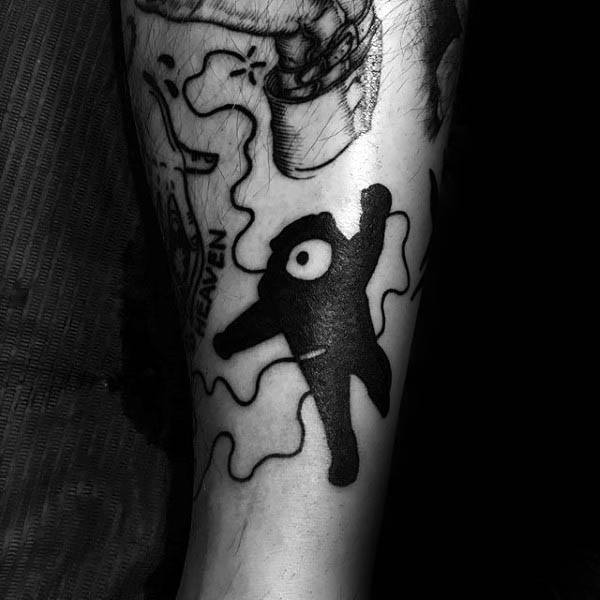 Bear Silhouette Mens Blackwork Tattoo Ideas