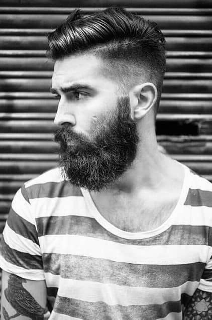 Bearded Man With Medium Length Undercut Haircut
