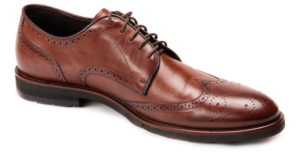 beautiful brown shoes for male fashion on white background