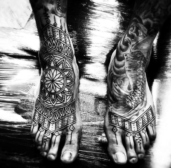 Beautiful Henna Patterned Foot Tattoo