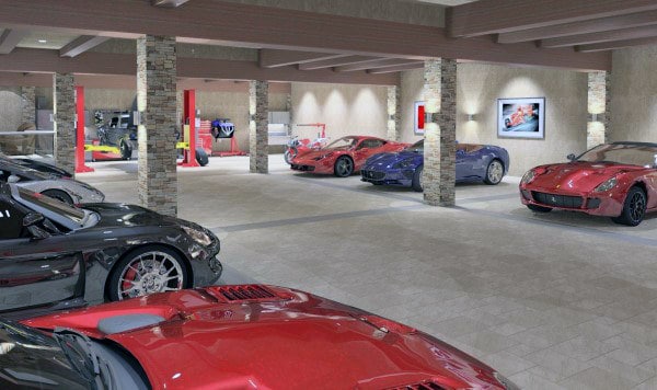 Beautiful Home Garage Luxury Design With Stone Tiles