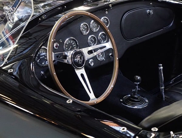 Beautiful Interior Of Black Shelby Cobra Vintage Car