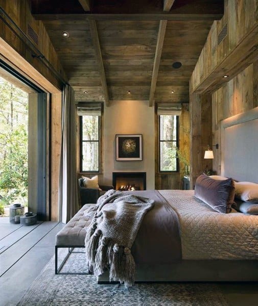 luxury rustic wood bedroom