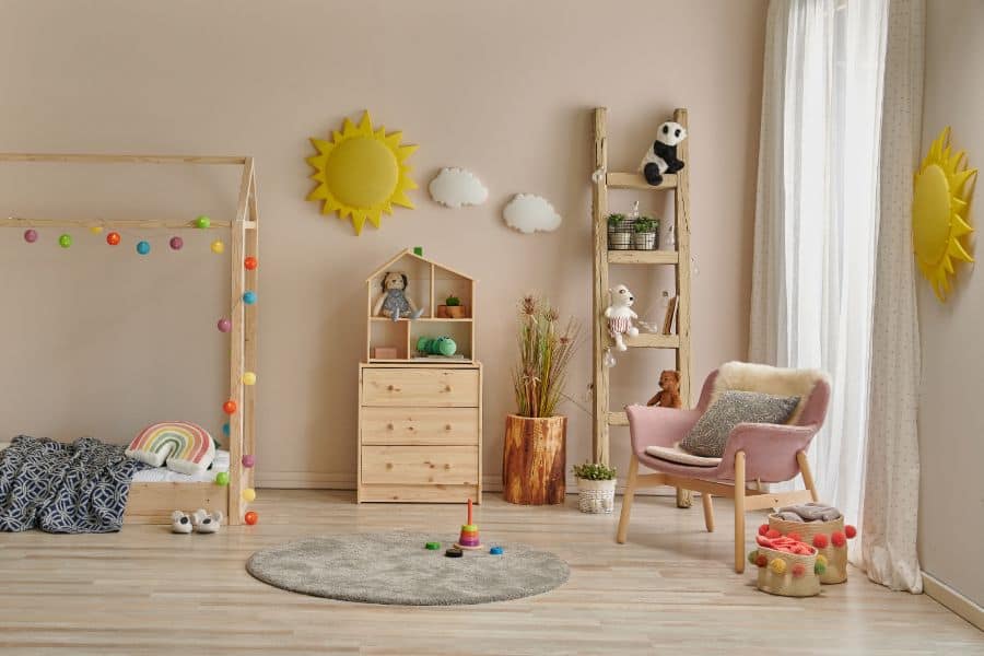 spacious kids bedroom playroom