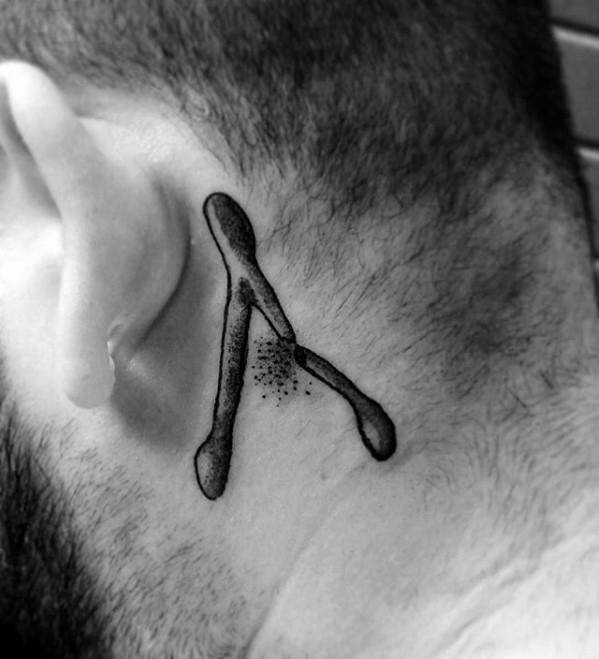 Behind The Ear Guys Wishbone Tattoo Deisgns