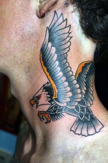 Behind The Neck Eagle Tattoo