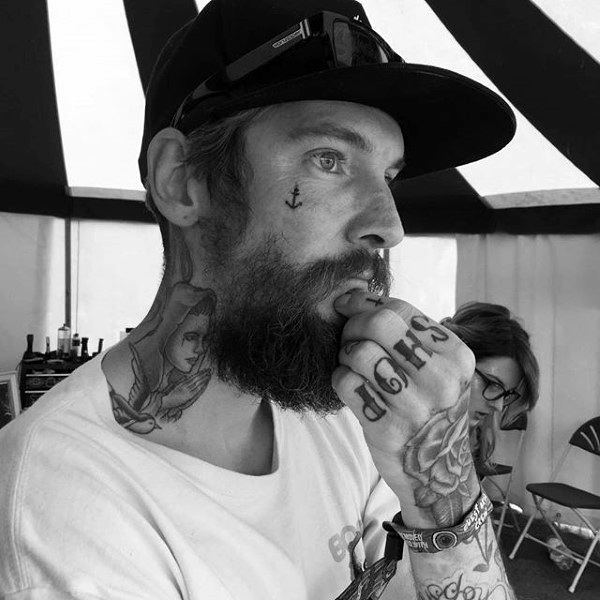 Below The Eye Anchor Mens Face Tattoos