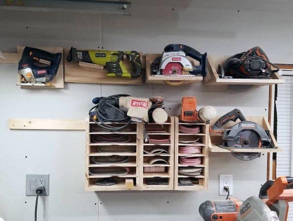 Belt Sanders And Sandpaper Organizer Tool Storage Ideas