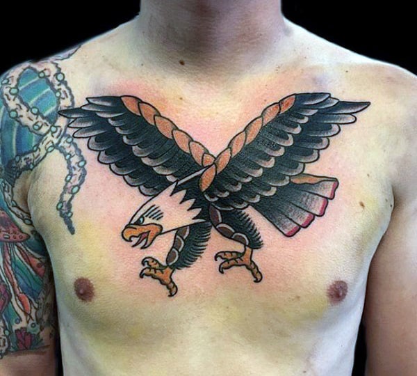 Best Bald Eagle Tattoo Male Chest