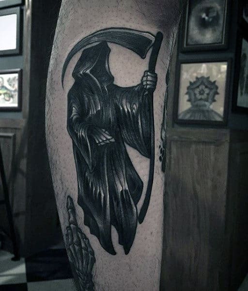 Best Black Grim Reaper Tattoos For Men