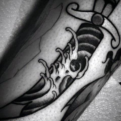 Best Dagger Tattoo Male Forearms