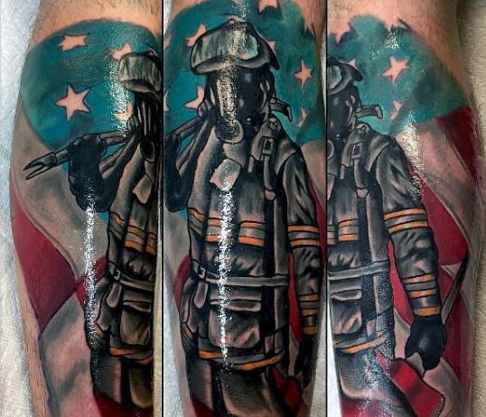 Best Firefighter Tattoos For Males On Legs