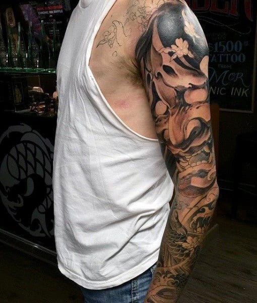 Best Koi Fish Full Sleeve Tattoo Males