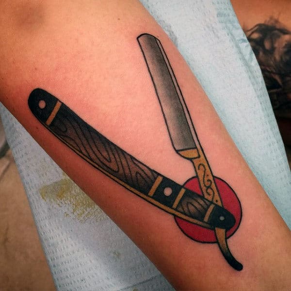 Best Straight Razor Tattoo Male Forearms