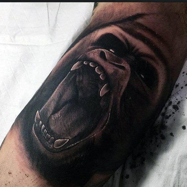 Bicep 3d Realistic Guys Gorilla Tattoos