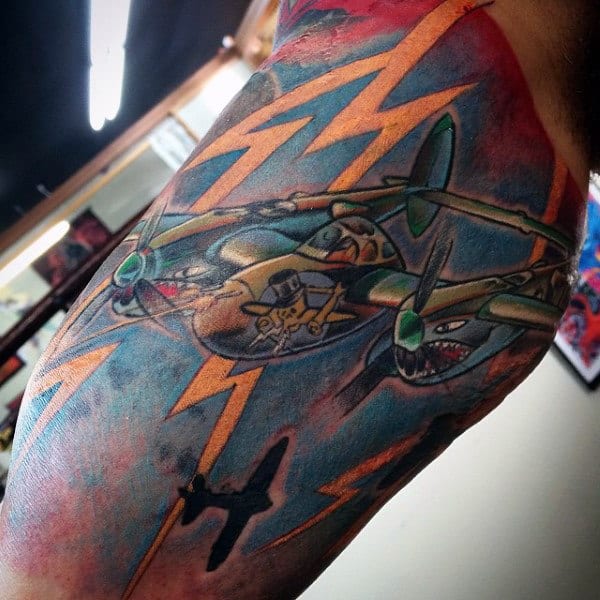 Bicep Air Force Tattoo On Gentleman