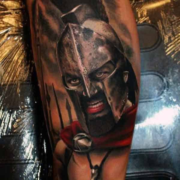 Bicep Greek Dark Age Spartan Tattoo For Men