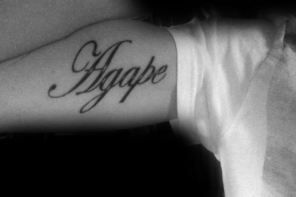 Bicep Inner Arm Guys Agape Tattoo