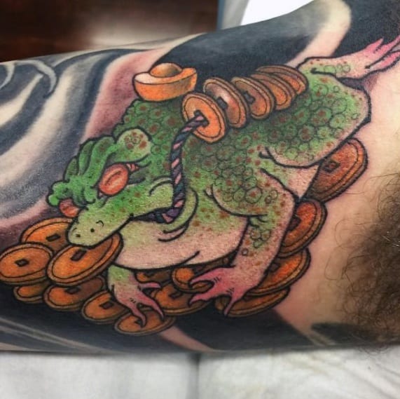Bicep Jin Chan Chinese Toad Male Tattoo Designs