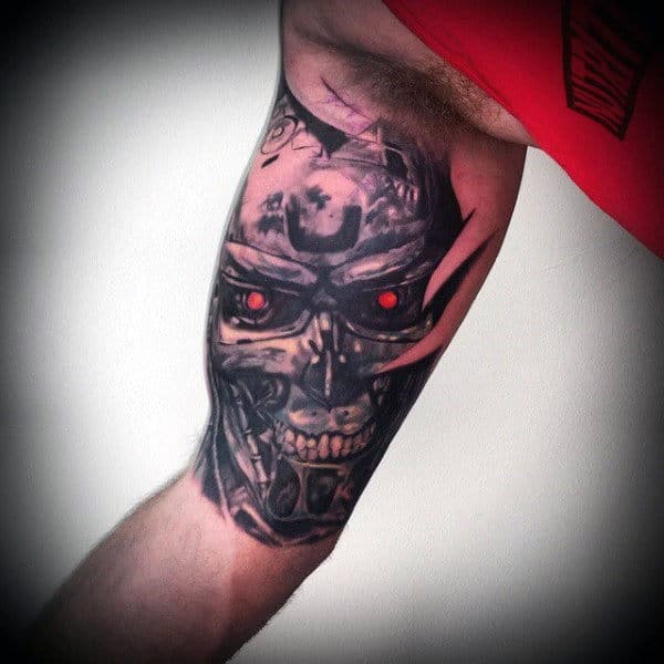 Bicep Male Terminator Tattoo Ideas