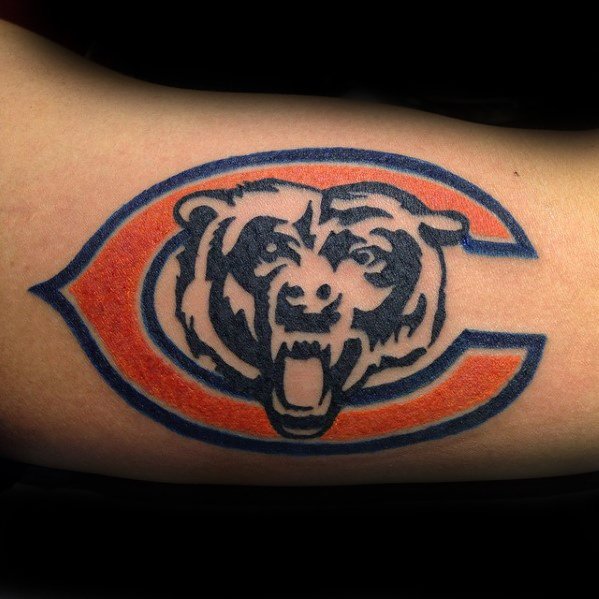 Bicep Masculine Chicago Bears Tattoos For Men