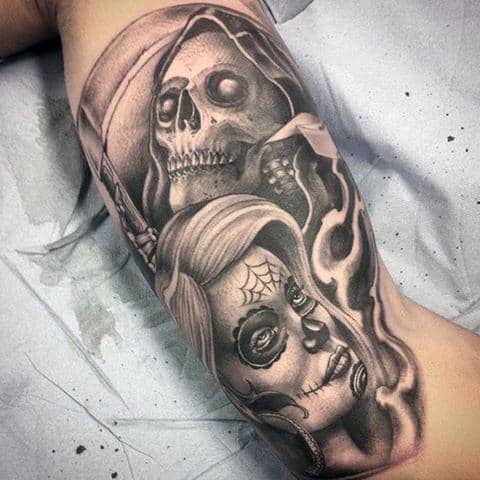Bicep Masculine Grim Reaper Design Ideas For Tattoos