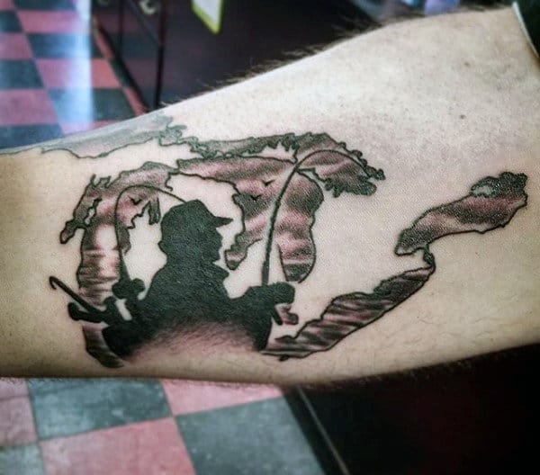 Bicep Men's Hunting Fishing Tattoos