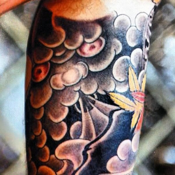 Bicep Mens Japanese Cloud Tattoo