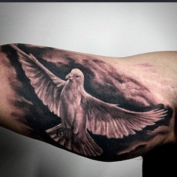 Bicep Tattoo Doves For Men