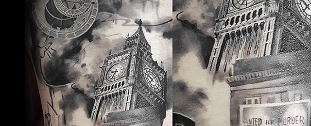 Big Ben Tattoo Designs For Men