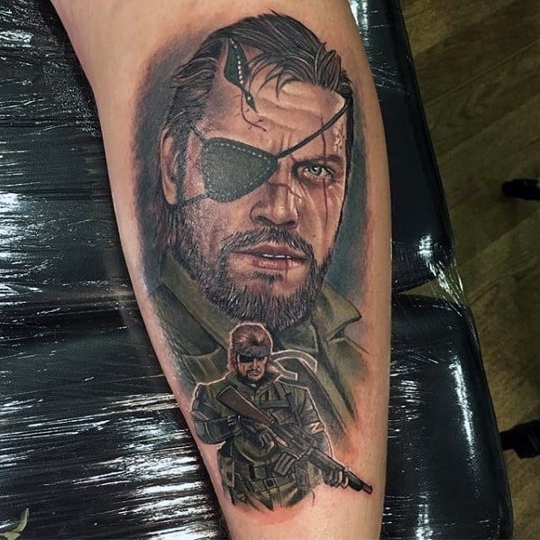 Big Boss Artistic Male Metal Gear Tattoo Ideas