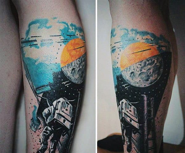 Floating Astronaut Tattoos On Men