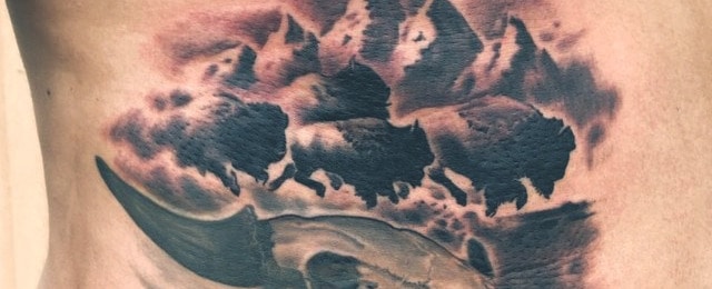 Bison Buffalo Tattoo Designs For Men