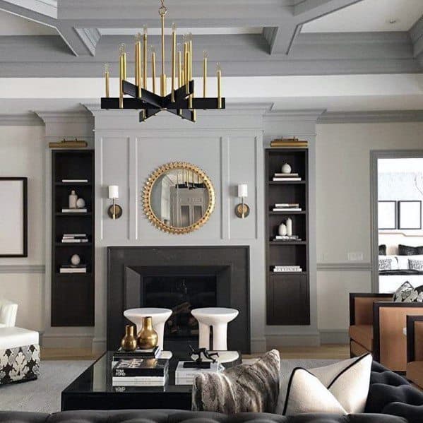 Black And Gold Chandelier Impressive Living Room Lighting Ideas