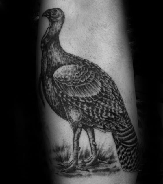 Black And Grey Shaded Ink Turkey Tattoos For Guys