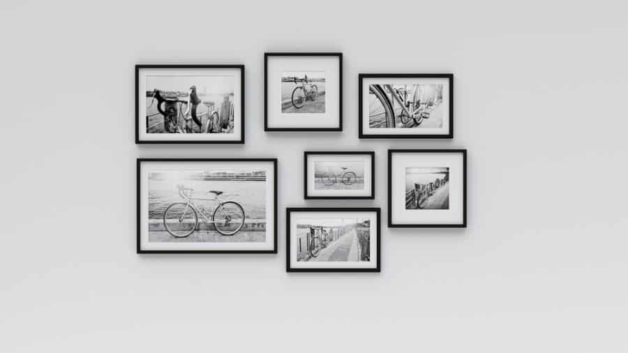 black and white photos picture wall